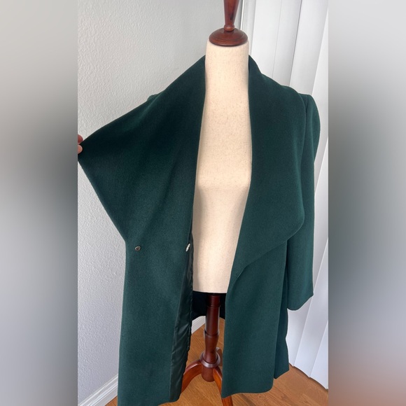 Cole Haan Wool Blend wrap Coat in dark green - Picture 6 of 10